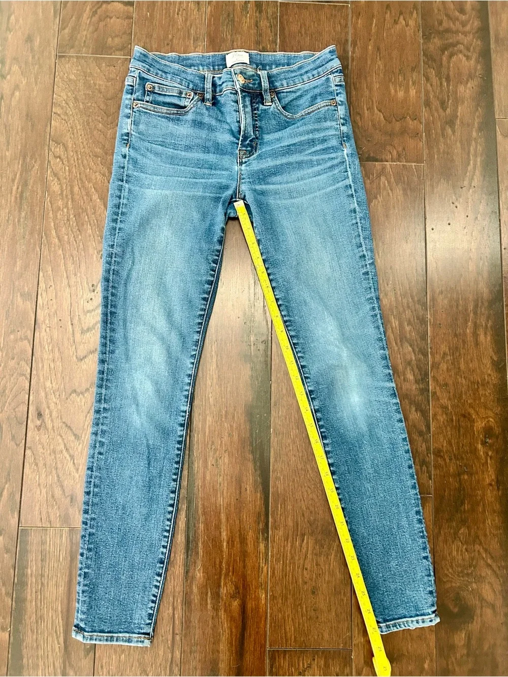 J. Crew 8” Toothpick Jeans in Medium Blue Denim